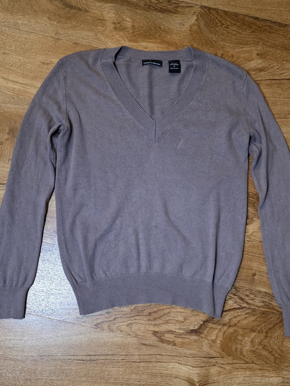 Moda International Silk & Cashmere Brown Knit Sweater